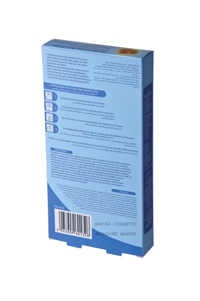Ready To Use Wax Strips leg Hair Removal Vitamin E Almond Oil STF8124