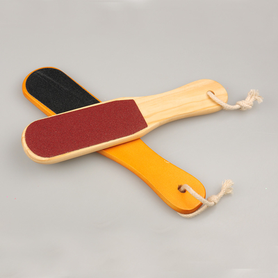 Double Sided Nail Buffer pedicure tools callus remover with Wood Handle