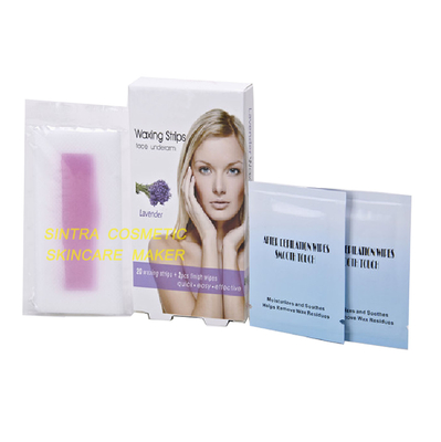 Lavender Cold Hair Removal Face Wax Strips / Underarm Waxing Strips STF1109