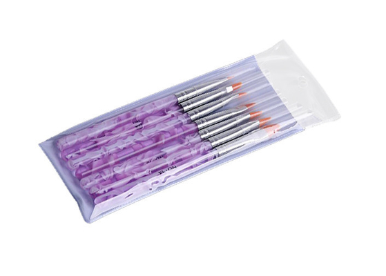 Purple Acrylic Artist Nail Art Brushes Striping Brush Nail Art For Beginners