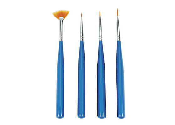 Cosmetic Blue Nail Art Design Brushes , 4 Piece Cosmetic Nail Art Brush