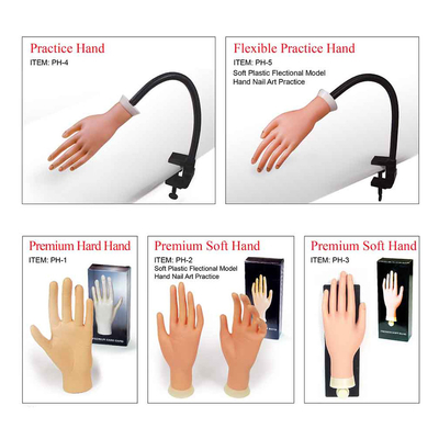 Nail Salon Practice Hand Soft Plastic Fake Practice Hand for Nail Art Training