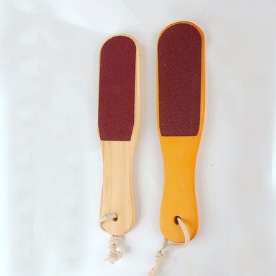 Double Sided Nail Buffer pedicure tools callus remover with Wood Handle