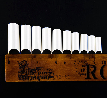Straight Tube French Acrylic / ABS Half Artificial Nail Tips White / Transparent