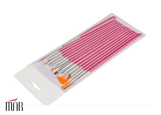 Natural Rose Red Nail Art Paint Brush In Nail Beauty Tools , Custom