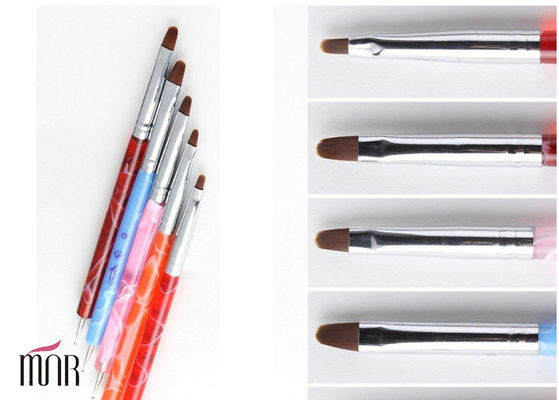 Colorful Double End Acrylic Nail Brush For Nail Art / Nail Painting Brush