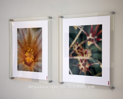 Home Wall Mounted Picture Acrylic Photo Frames 8 x 10 With Iron Nail